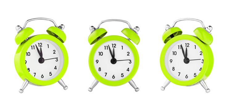 classic watch, pointer clock, green color alarm watch on isolated white background close up - Powered by Adobe