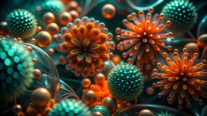 Vibrant Abstract Fractal Pattern Digital Art Photo