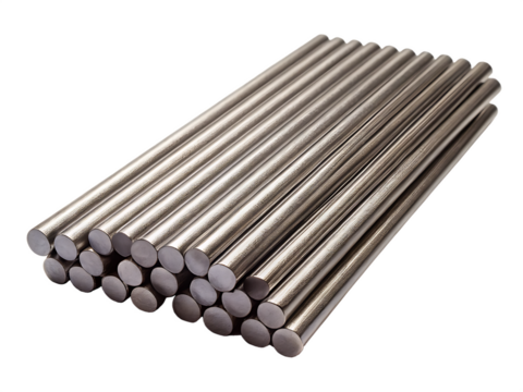 A Dozen Graphite Rods Aligned in a Still Life Composition Isolated on a White Background ,PNG. AI Generated.