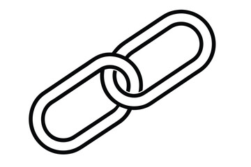 Illustration of a single chain link, connection concept, isolated on white