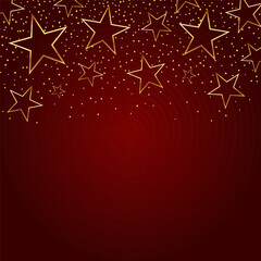 Red and gold Christmas background with stars and confetti design  © Kirsty Pargeter