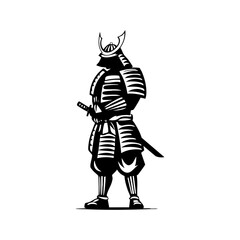 Samurai warrior standing in full armor with a katana, symbolizing honor, discipline, and the code of bushido.