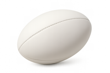 White rugby ball isolated on transparent background, symbolizing sport, competition, and team play