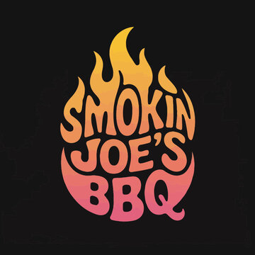 Smokin' Joe's BBQ Flame Logo Design
