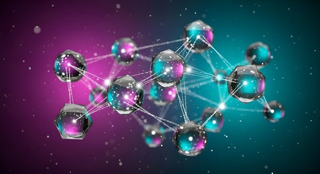 abstract background with glowing spheres