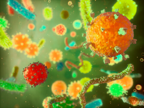 Conceptual Illustration of Viruses