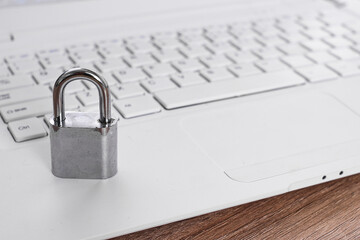 Secure Laptop And Padlock Symbolizing Data Privacy