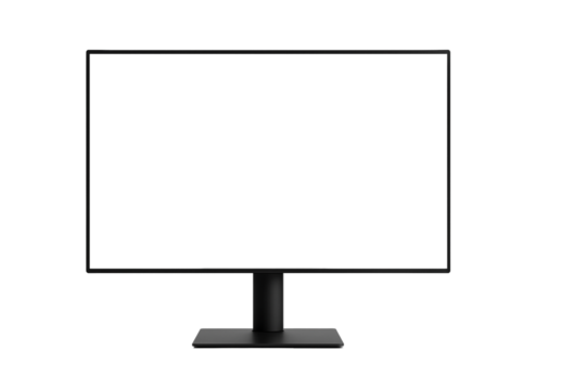 lcd monitor isolated on white