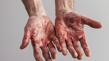 Fototapeta premium Young man with hand foot and mouth disease