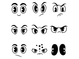 Cartoon Eyes Vector Pack Expressive Emotions and Styles for Animated Characters Designs