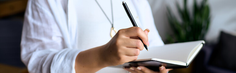Woman engaging in freelance work from home