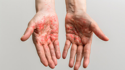 Fototapeta premium Young man with hand foot and mouth disease