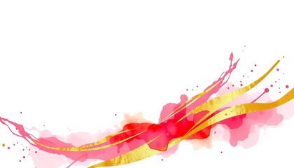 Elegant watercolor splash & gold brushstrokes abstract wedding background, festive, art