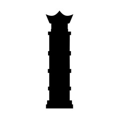 Menara Siger Silhouette, Lampung Landmark Vector Icon.