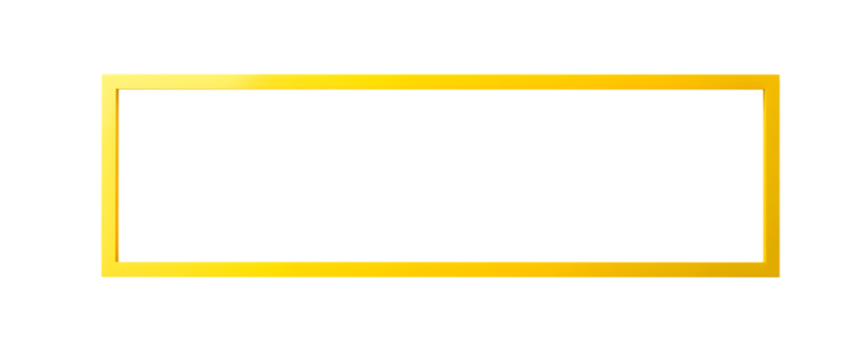 Yellow Horizontal Rectangle Border Element isolated on transparent background