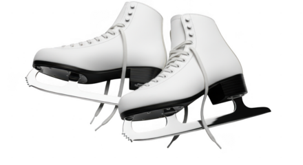 White ice skates isolated on transparent background