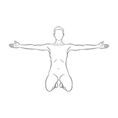 Embrace serenity and find your center with this graceful yoga pose illustration, perfect for wellness content and mindful living inspiration.