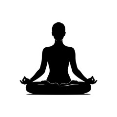 Serene silhouette of a person meditating in a lotus pose, embodying inner peace, mindfulness, and spiritual balance for wellness and calm.
