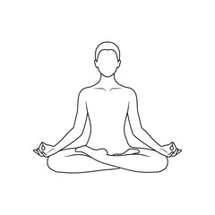 Serene figure meditating in lotus pose, embodying peace, mindfulness, and inner calm for wellness and holistic practices
