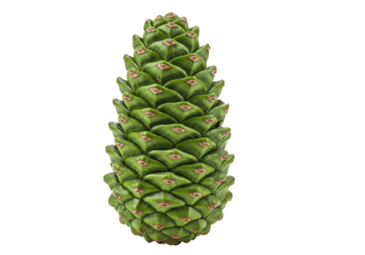 Isolated Monkey Puzzle Tree Seed Cone, an Evergreen Conifer, with Spirally Arranged Scales