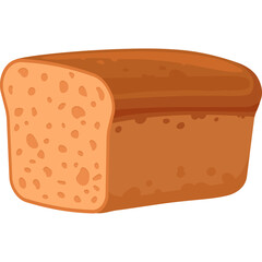 A Loaf of Brown Bread with a Detailed Texture on a Transparent Background