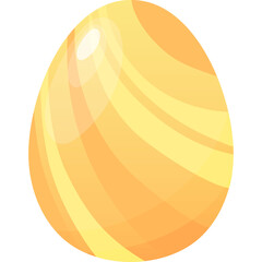 A Golden Orange Dinosaur Egg With Swirling Patterns On A Transparent Background