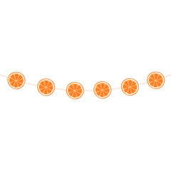 A Garland Of Orange Slices Stringed Together On A White Background With A Transparent Overlay Ideal For Summer Decorations And Party Ambiance