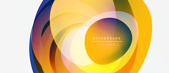Abstract circular design. Vibrant colors blend, creating dynamic visual effect. Modern background element for various projects.