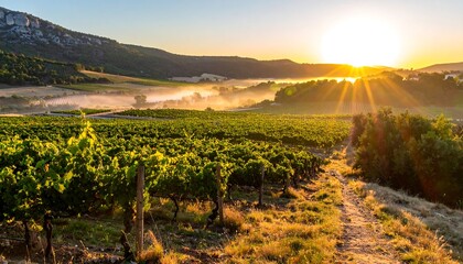 Sunrise over a vineyard (1)