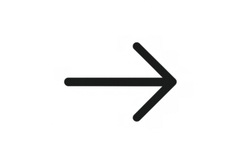 Black right arrow icon indicating direction, navigation, and proceeding forward on a transparent background