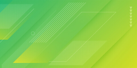 green and yellow abstract background featuring geometric lines, gradient shapes, and halftone patterns. Perfect for technology, digital, eco-friendly, or business-themed designs