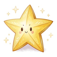 golden star on white background