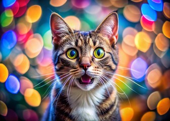 Hilarious Surprised Cat Long Exposure Meme Stock Photo