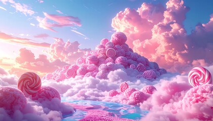 Sweet Dreams Candy Day in a Land of Lollipops and Cloud Mountains