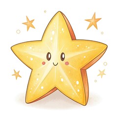 golden star on white background