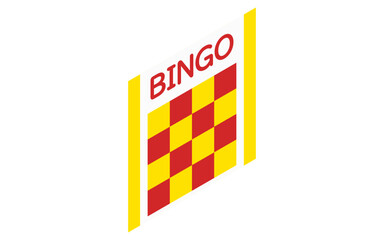 パーティイベントで使うビンゴカードのシンプルなシンプルなアイソメトリックアイコン