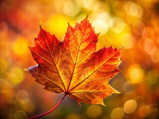 Fototapeta premium Isolated Autumn Leaves: Crisp Focus, Vibrant Fall Colors Stock Photo