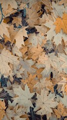 Colorful Autumn Leaves Covering the Ground in a Natural Setting During Fall Season