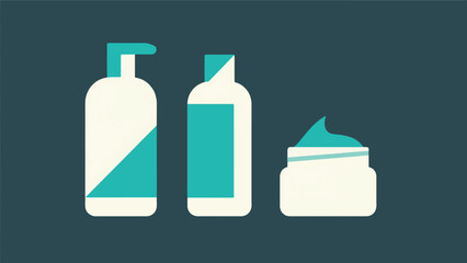 Illustration Vector Depicting A Simple, Personalized Hair Care Routine Showing Shampoo, Conditioner, And A Favorite Hair Mask Vector Design Template