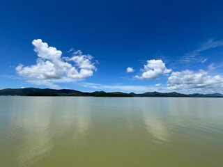 Fototapeta premium clouds over lake