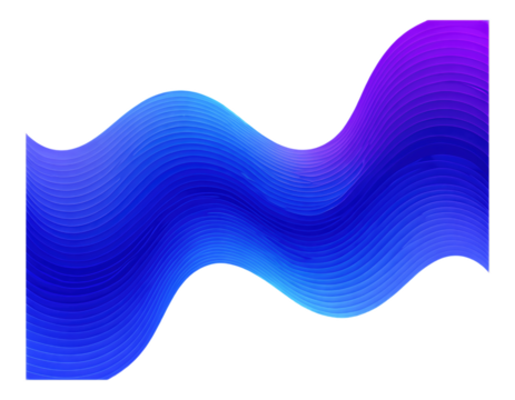 Blue Wavy Gradient with Transparent Background, Abstract Design Element for Web Design
