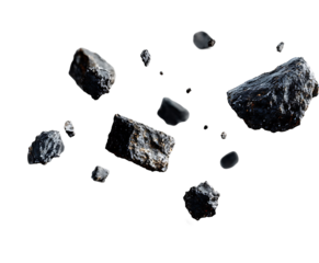  Dark rocks flying in the air isolated on transparent.png