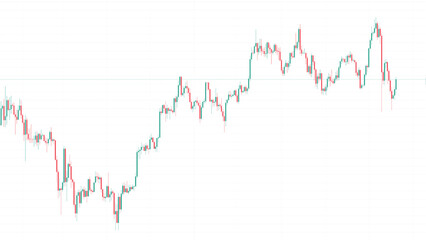 BTC Bitcoin Digital Currency Chart on Daily Timeframe Vector Business Graph Illustration, BTC Crypto King on 1 Day Vector Design