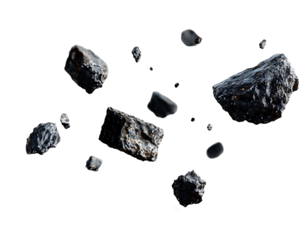  Dark rocks flying in the air isolated on transparent.png