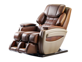 A Modern Massage Chairs Serene Embrace: A Luxurious Indulgence in a Pristine Setting isolated on white  background ,PNG. AI Generated.