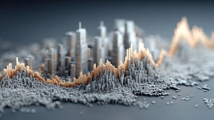 Bustling city filled with numerous buildings representing urban growth and architectural diversity in modern environments