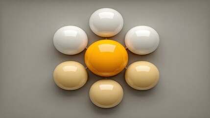 Group of eggs symbolizing the network and interaction of tokens in the adaptive token mesh economic model