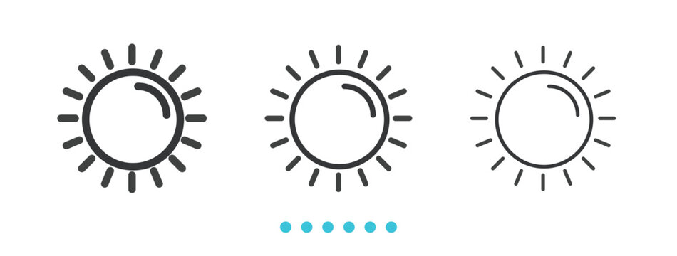 Sun icon. Thin line icon vector