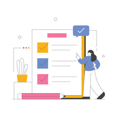 Organized task list and business reminder concept Illustration
