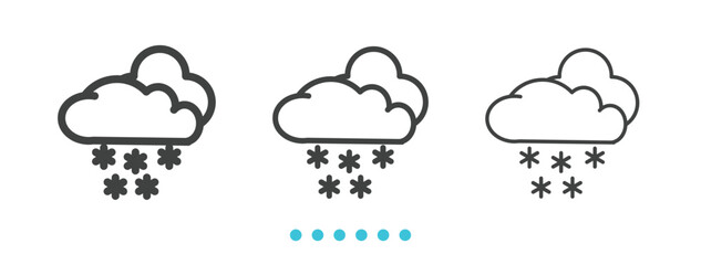 Snowing icon. Thin line icon vector